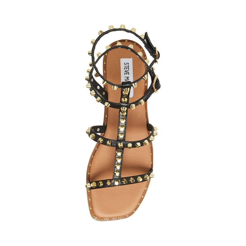 Black Steve Madden Sunnie Women's Flat Sandals | PH 2843DCE